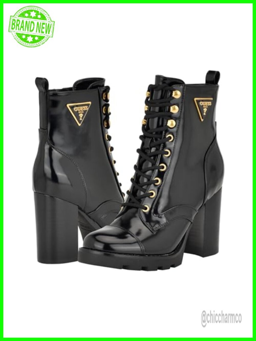 Chelsea Ankle Bootie with Block Heel and Lug Sole in Synthetic
